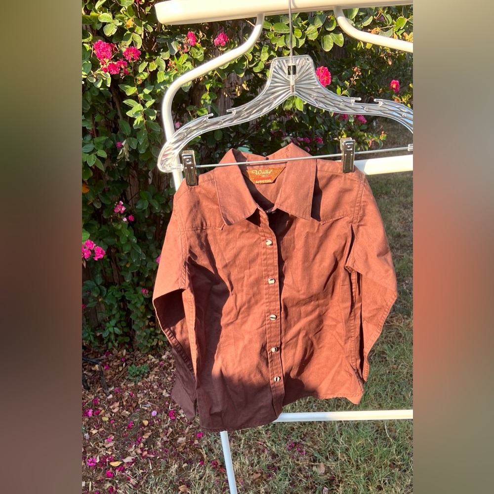 Girls M Walls cowgirl ranch wear Pearl snap Longsleeve